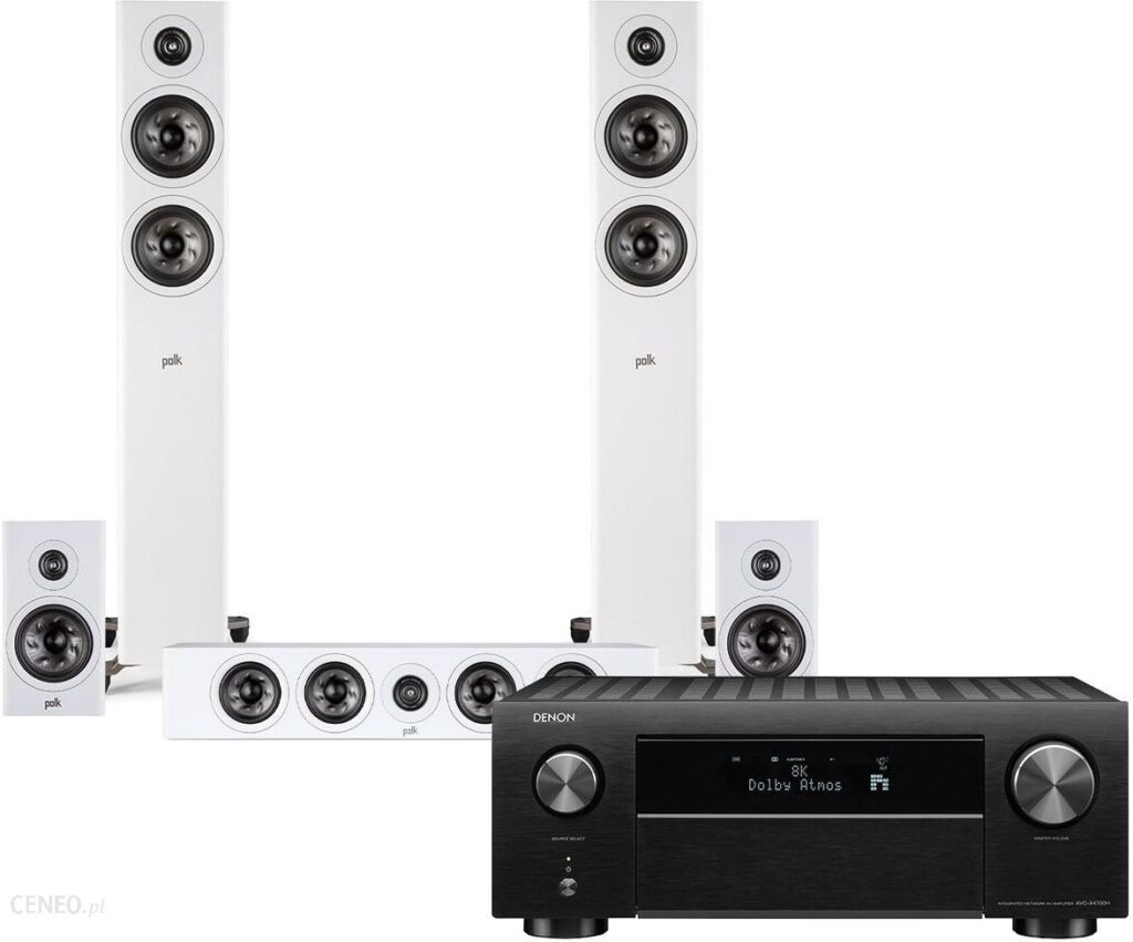 Denon Kino Domowe: Avc-X4700H + Reserve R500/R100/R350, Biały