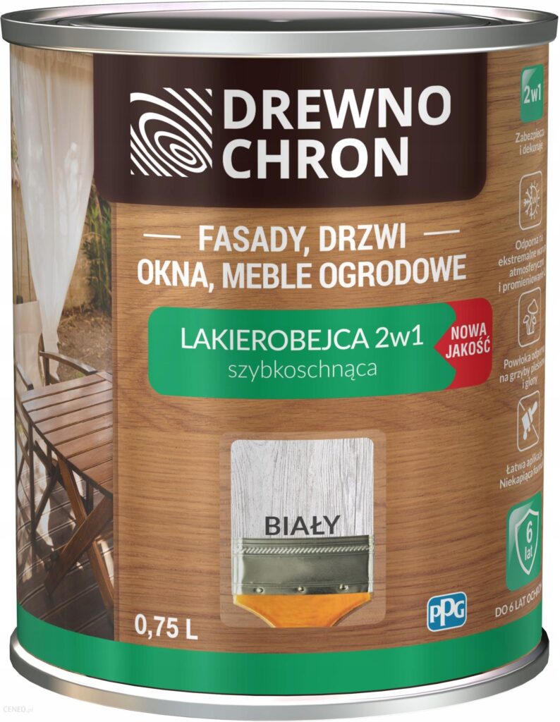 Drewnochron LAKIEROBEJCA 2w1 Nowa Jakość biały 0,75L Drewnochron LAKIEROBEJCA 2w1 Nowa Jakość biały 0,75L