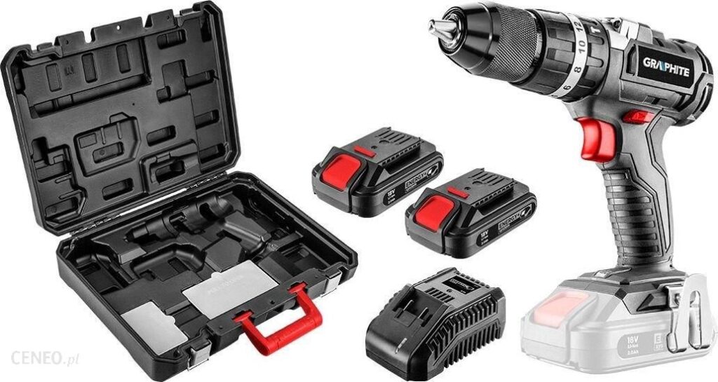 Graphite Wiertarko-Wkrętarka Akumulatorowa Bezszczotkowa Z Udarem Energy+ 18V, Li-Ion, 13 TOP58G020SET2