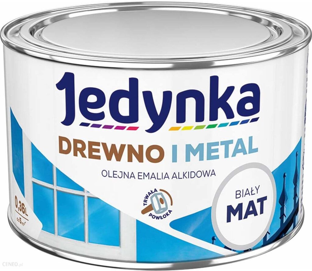 Jedynka Emalia Alkidowa Do Drewna I Metalu Mat Biały 360 Ml