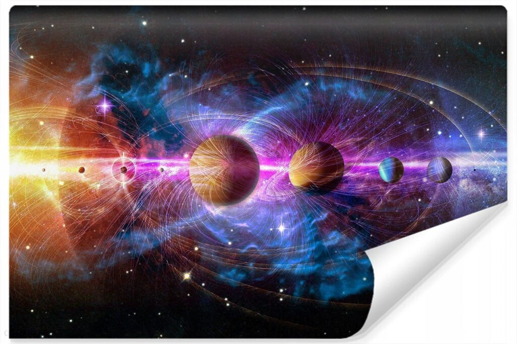 MURALO FOTOTAPETA ABSTRAKCJA KOSMOS PLANETY W 3D 450X300
