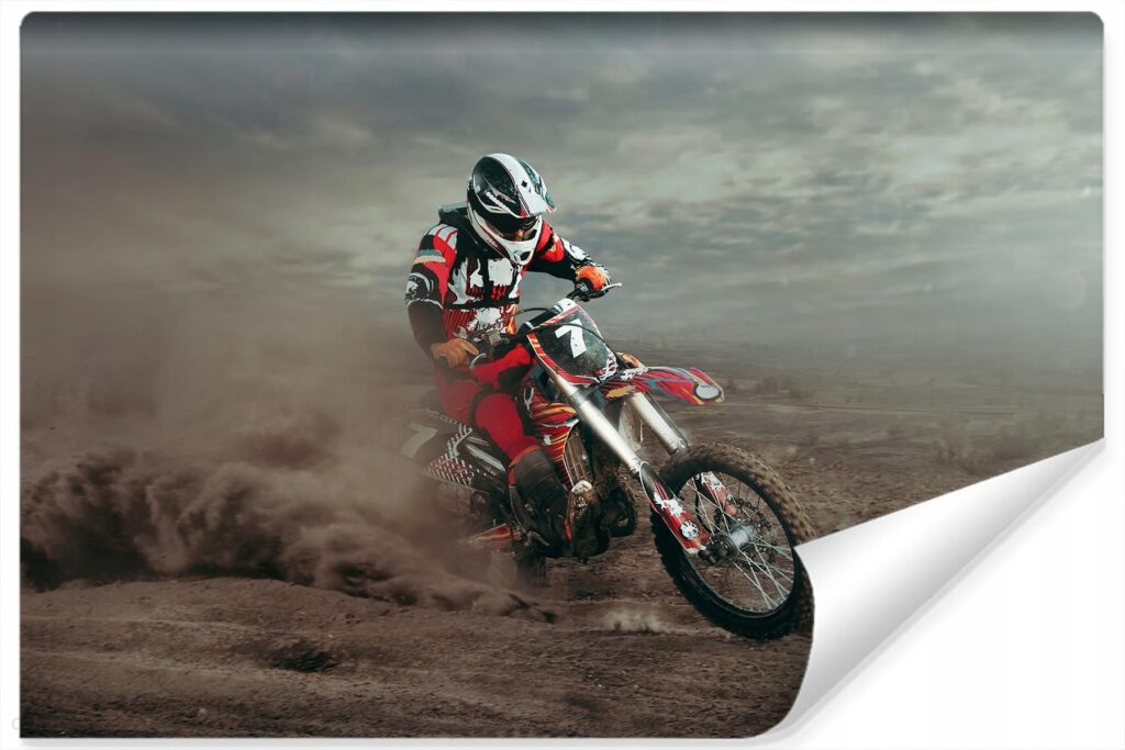 MURALO FOTOTAPETA MŁODZIEŻOWA MOTOCYKL CROSS 3D 300X210 MURALO FOTOTAPETA MŁODZIEŻOWA MOTOCYKL CROSS 3D 300X210