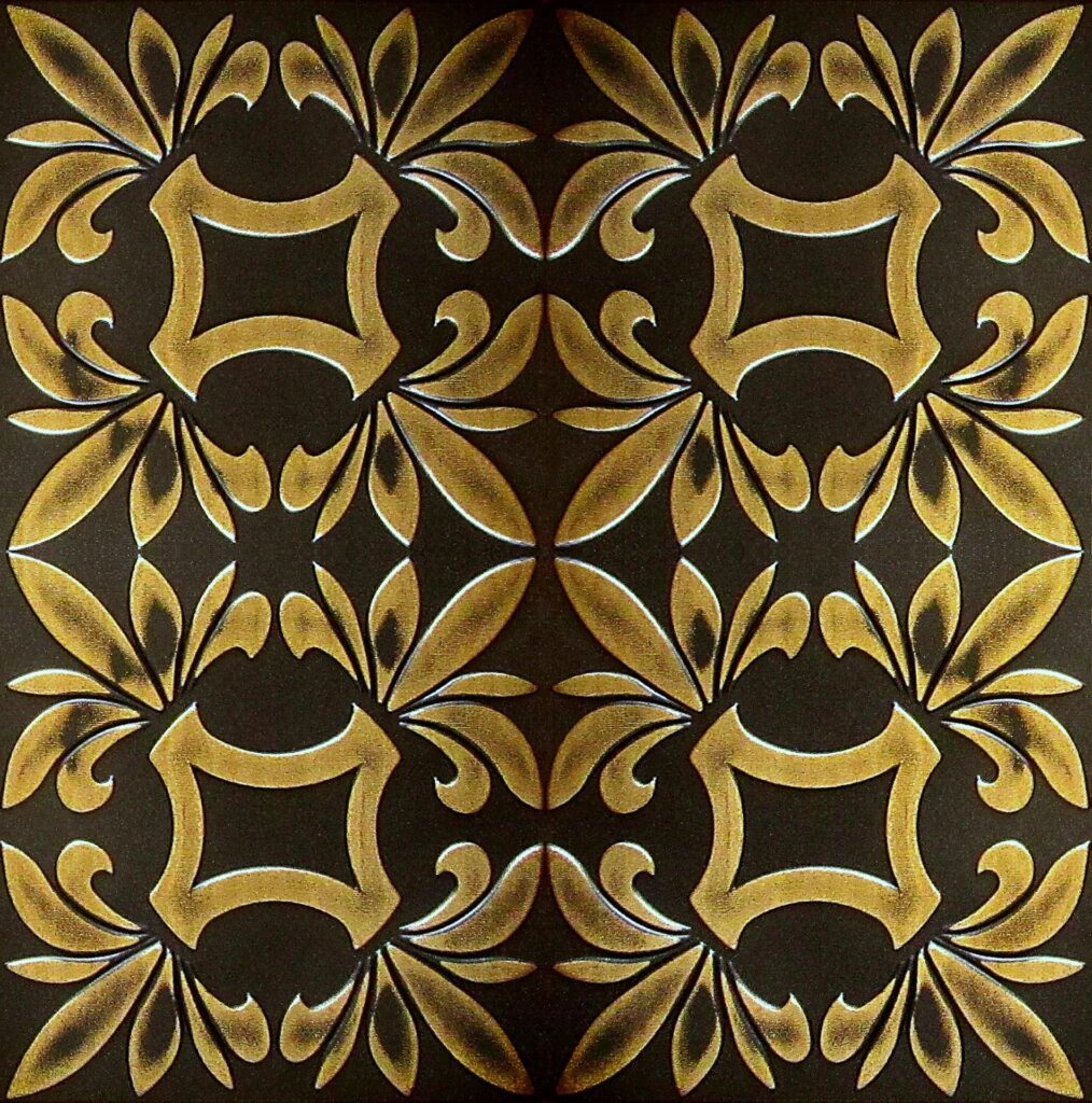 Panel Kaseton Sufitowy Retro 112 Czarno – Złote