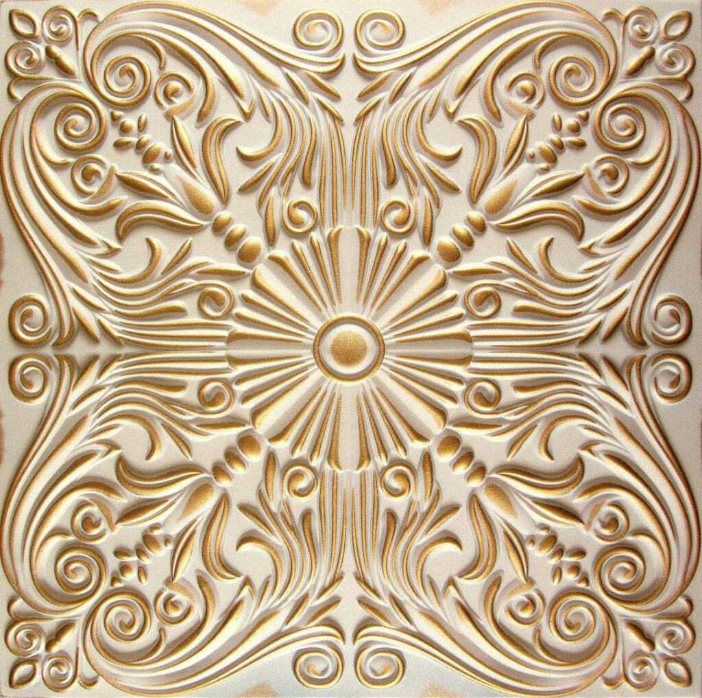 Panel Kaseton Sufitowy Retro 76 Szaro – Złote