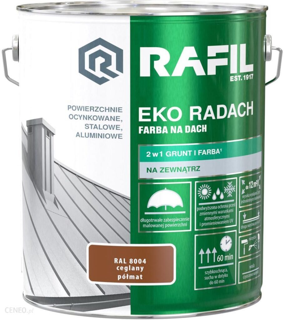 RAFIL Eko Radach Na Dach RAL8004 Ceglany 10L