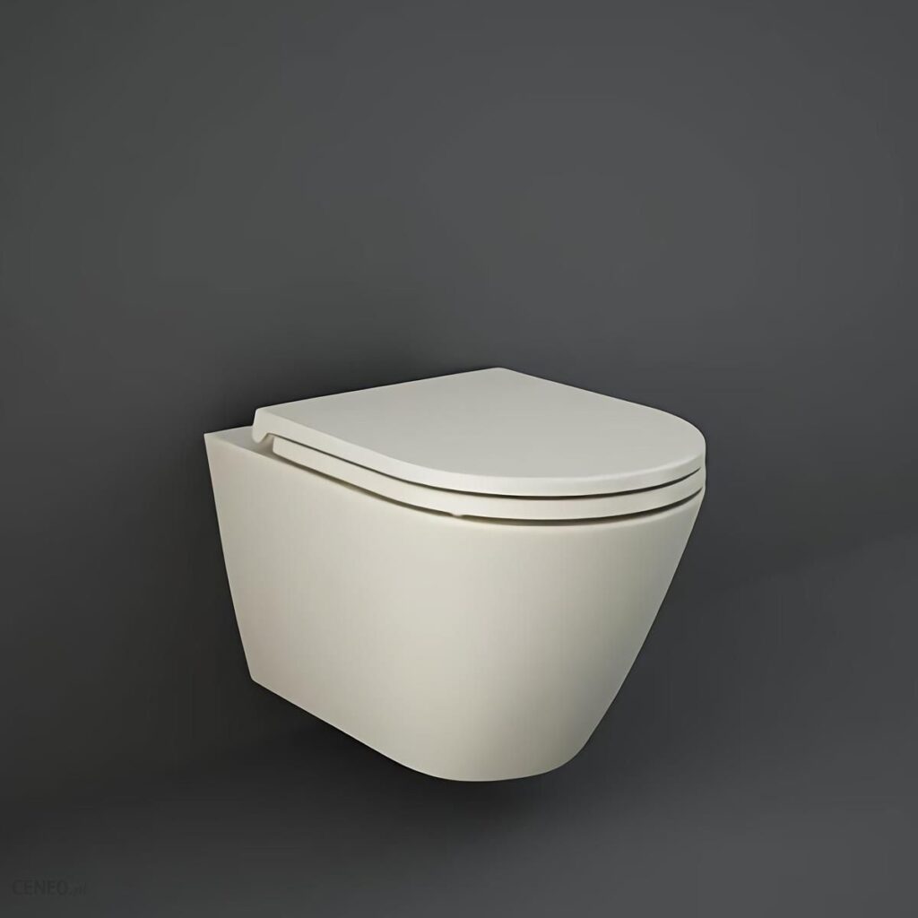 Rak Ceramics Rak Feeling Rimless + Deska Slim Wolnoopadającą Beż Mat (RST23505A+RSTSC3901505)