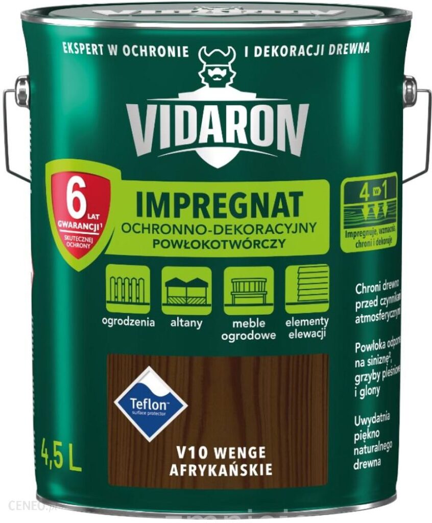 Vidaron Impregnat ochronnodekoracyjny do drewna, wenge afrykańskie 4,5L