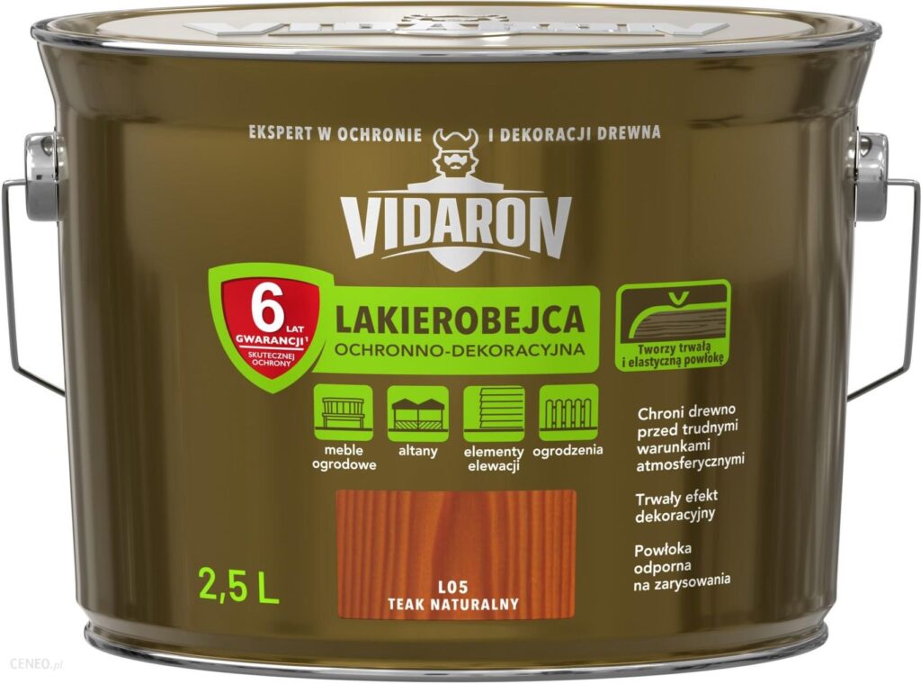 Vidaron Lakierobejca Ochronno Dekoracyjna L05 Teak Naturalny 2,5 L