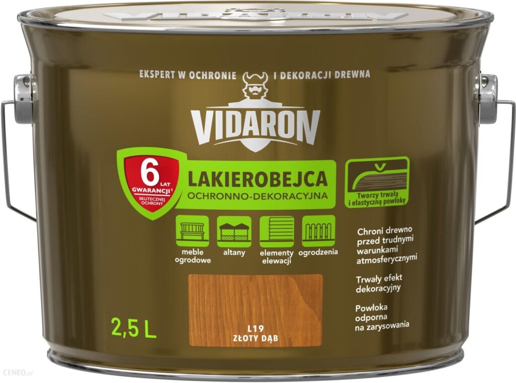 Vidaron Lakierobejca Ochronno-Dekoracyjna Złoty Dąb L19 2,5L Vidaron Lakierobejca Ochronno-Dekoracyjna Złoty Dąb L19 2,5L