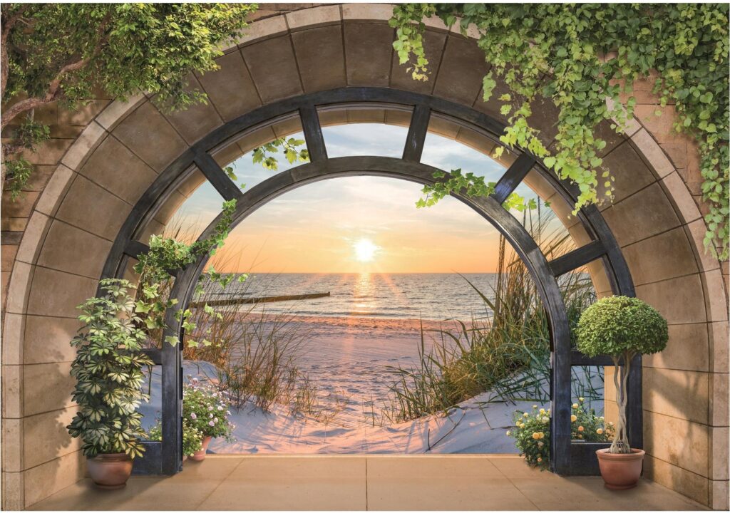Wallarena Fototapeta 3D Plaża Morze Okno Do Salonu 368×254