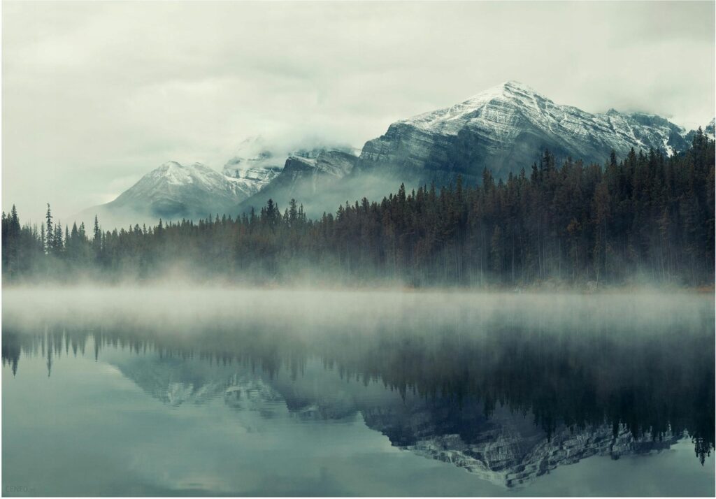Wallarena Fototapeta Góry 3D Mgła Las Jezioro Natura 416×254