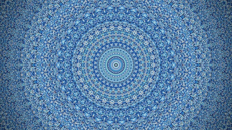 Opoczno Gres Szkliwiony Lovely Patchwork Geometric Flower White-Blue Mat 29,8X29,8